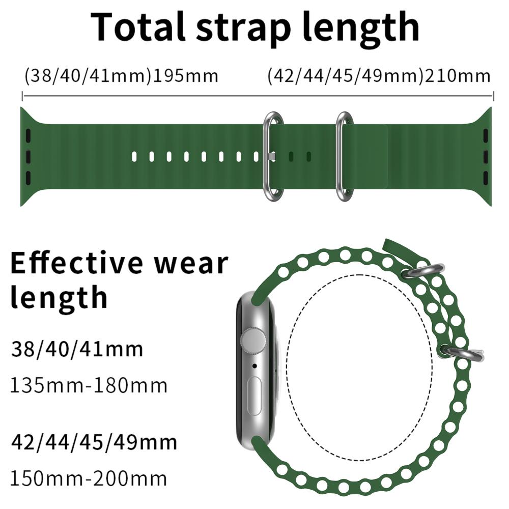 ColorPop Apple Watch 42/44/45/49 mm Armband Ocean Wave Army Green - Teknikhallen.se