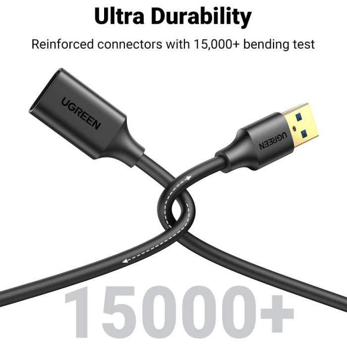 Bild 5, UGREEN UGREEN 1m USB-A Hane - Hona Förlängare Svart - Teknikhallen.se