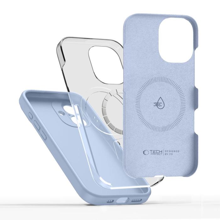 Bild 3, Tech-Protect Tech-Protect iPhone 17 Skal MagSafe Silikon Mist Blue - Teknikhallen.se