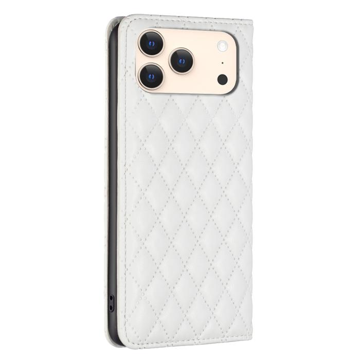 Bild 3, BINFEN BINFEN iPhone 17 Pro Max Fodral Diamond Flip Läder Vit - Teknikhallen.se