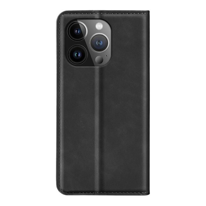 Bild 3,  iPhone 15 Pro Fodral Flip Retro Läder Svart - Teknikhallen.se
