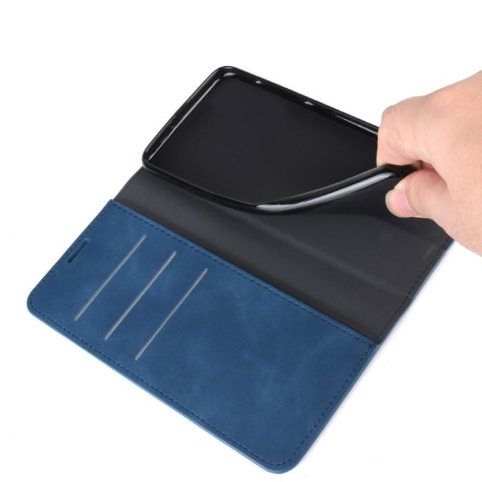 Bild 4,  iPhone XR - Silkeslent Läder Fodral - Blå - Teknikhallen.se