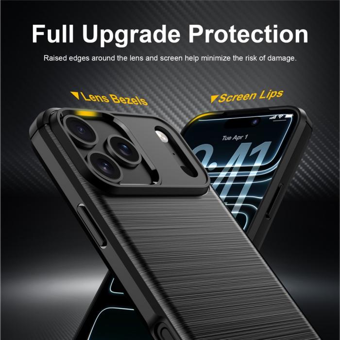 Bild 3,  iPhone 18 Pro / 17 Pro Skal TPU Kolfiber Textur Svart - Teknikhallen.se