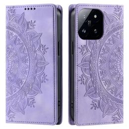  Xiaomi 14 Fodral Mandala Flip Läder Lila - Teknikhallen.se