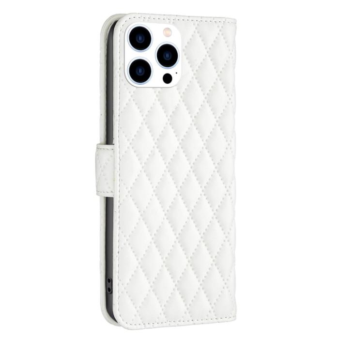 Bild 5,  iPhone 16 Pro Max Fodral Diamond Läder Vit - Teknikhallen.se
