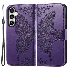  Samsung Galaxy S23 FE Fodral Fj&auml;ril Tryck Lila - Teknikhallen.se