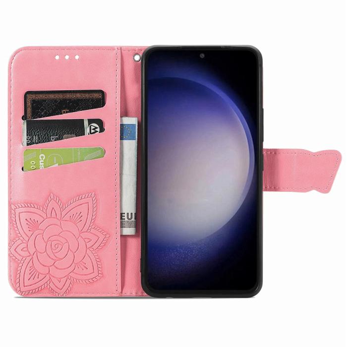 Bild 2,  Samsung Galaxy S23 FE Fodral Fjäril Tryck Rosa - Teknikhallen.se