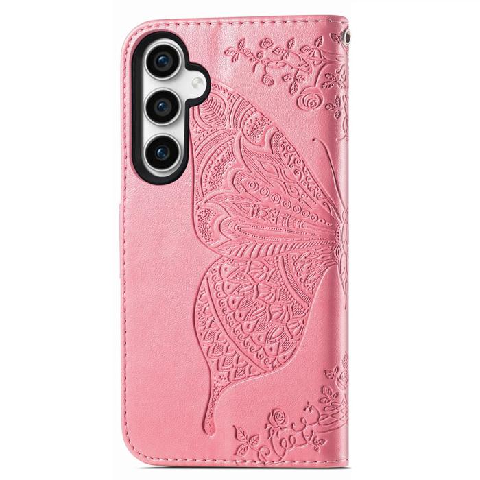 Bild 4,  Samsung Galaxy S23 FE Fodral Fjäril Tryck Rosa - Teknikhallen.se