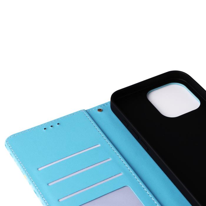 Bild 6,  iPhone 16 Pro Fodral Läder Marmor Blå - Teknikhallen.se