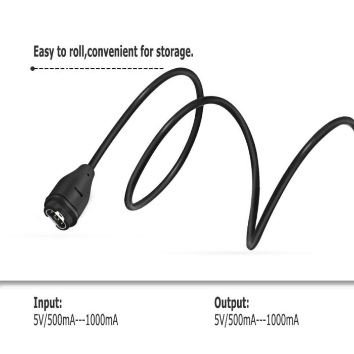 Bild 2,  USB Laddningskabel 1m Garmin Smartwatch Svart - Teknikhallen.se