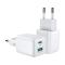 JOYROOM Joyroom 30W PD QC USB-C / USB-A Väggladdare Vit - Teknikhallen.se