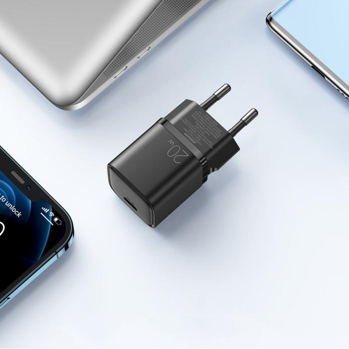 Bild 5, JOYROOM Joyroom 20W USB-C PD QC Väggladdare Svart - Teknikhallen.se