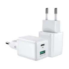 JOYROOM Joyroom 30W PD QC USB-C / USB-A V&auml;ggladdare Vit - Teknikhallen.se
