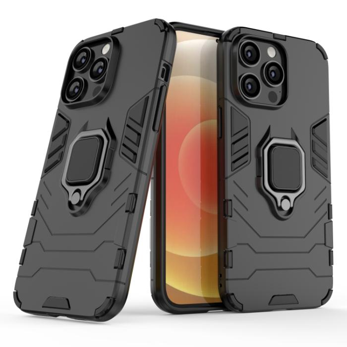 Bild 2,  iPhone 14 Pro Skal Hybrid Ring Svart - Teknikhallen.se