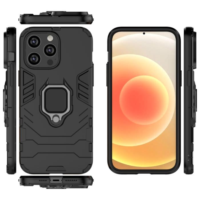 Bild 4,  iPhone 14 Pro Skal Hybrid Ring Svart - Teknikhallen.se