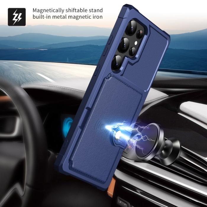 Bild 6,  Galaxy S24 Ultra Skal Med Plånboksfunktion Blå - Teknikhallen.se