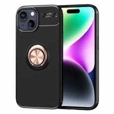  iPhone 15 Plus Skal Ring Svart/Ros&eacute;guld - Teknikhallen.se