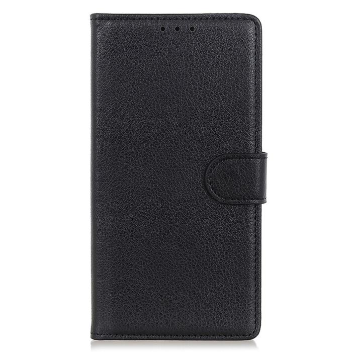 Bild 6,  Motorola Moto G04 4G/G24 4G Litchi Läder Fodral Svart - Teknikhallen.se