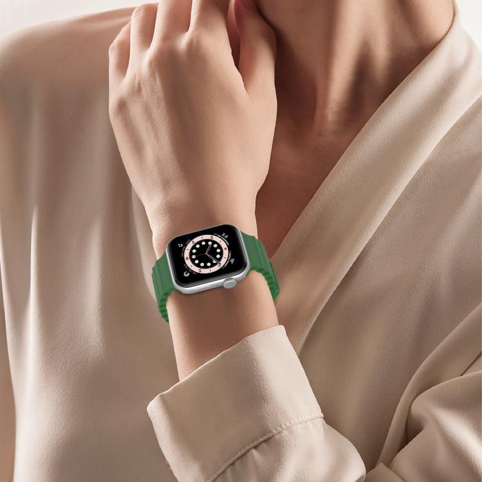 Bild 6, ColorPop Apple Watch 42/44/45/46/49 mm Armband Ocean Wave Army Green - Teknikhallen.se