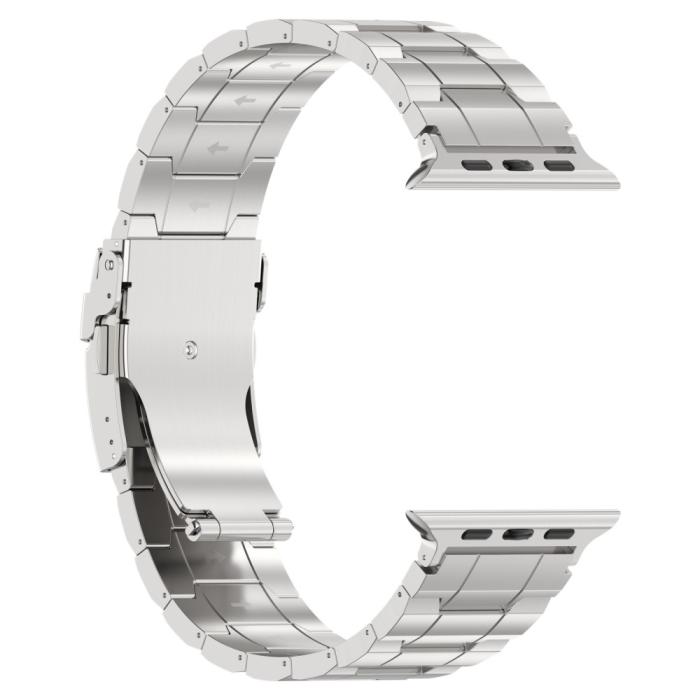Bild 2,  Apple Watch 42/41/40/38 mm Armband Steel Titanium Silver - Teknikhallen.se