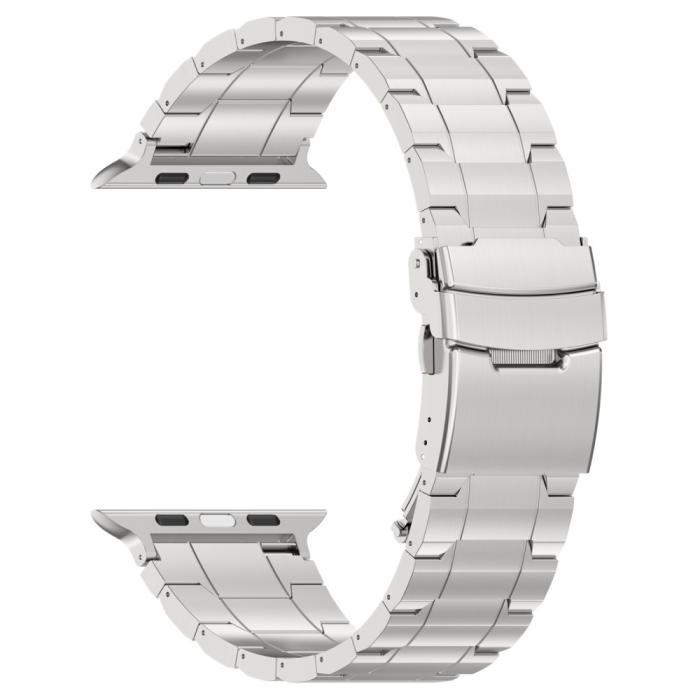 Bild 3,  Apple Watch 42/41/40/38 mm Armband Steel Titanium Silver - Teknikhallen.se