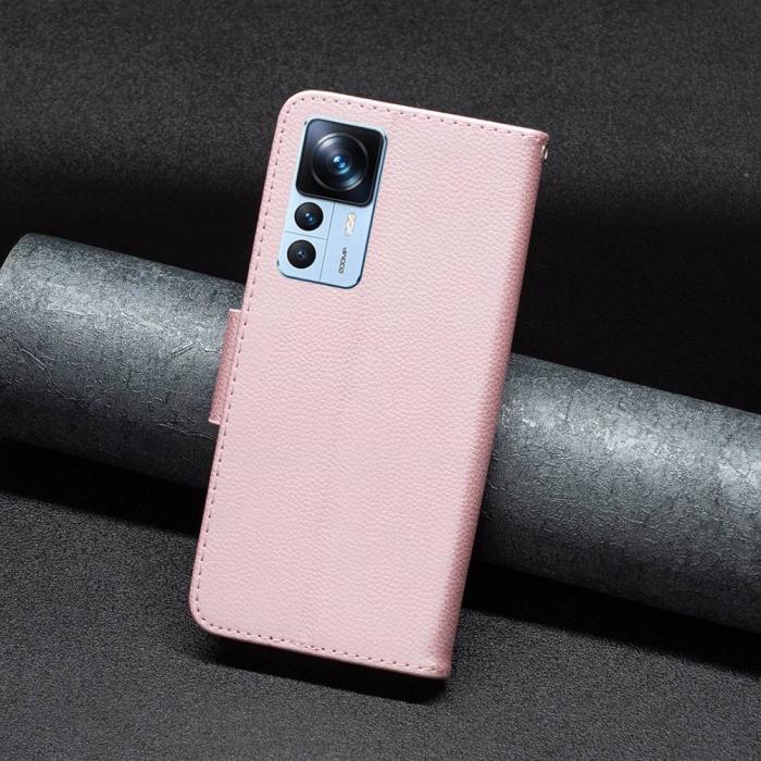 Bild 5,  Xiaomi 12T / 12T Pro Fodral Shark Litchi Roséguld - Teknikhallen.se