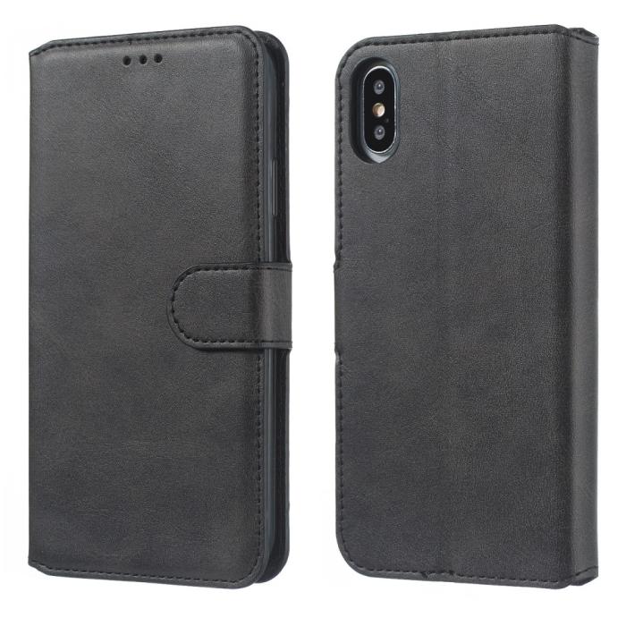 Bild 3,  iPhone X/Xs - Solid Läder Fodral - Svart - Teknikhallen.se