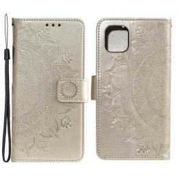  iPhone 13 - Tryckt Mandala Läder Fodral - Guld - Teknikhallen.se