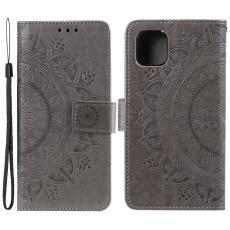  iPhone 13 - Tryckt Mandala L&auml;der Fodral - Gr&aring; - Teknikhallen.se