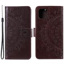  iPhone 13 - Tryckt Mandala L&auml;der Fodral - Brun - Teknikhallen.se