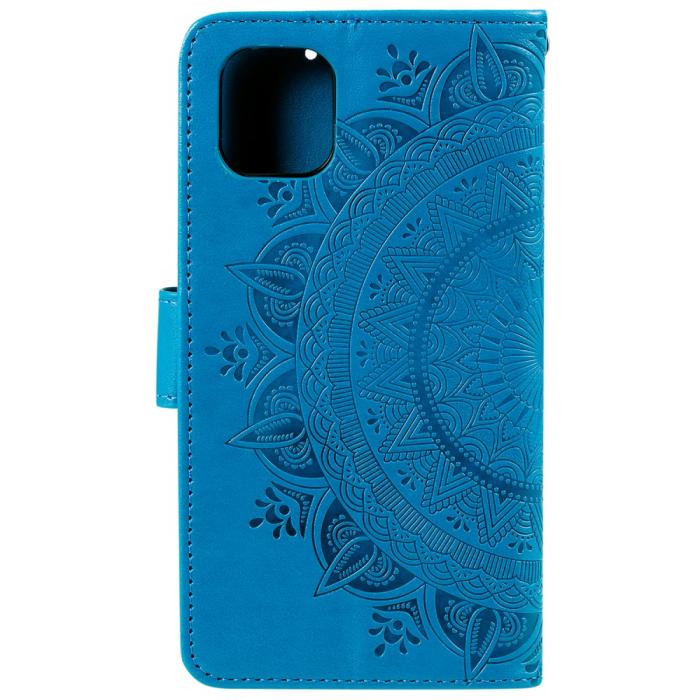 Bild 3,  iPhone 13 - Tryckt Mandala Läder Fodral - Blå - Teknikhallen.se