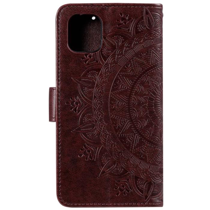 Bild 3,  iPhone 13 - Tryckt Mandala Läder Fodral - Brun - Teknikhallen.se