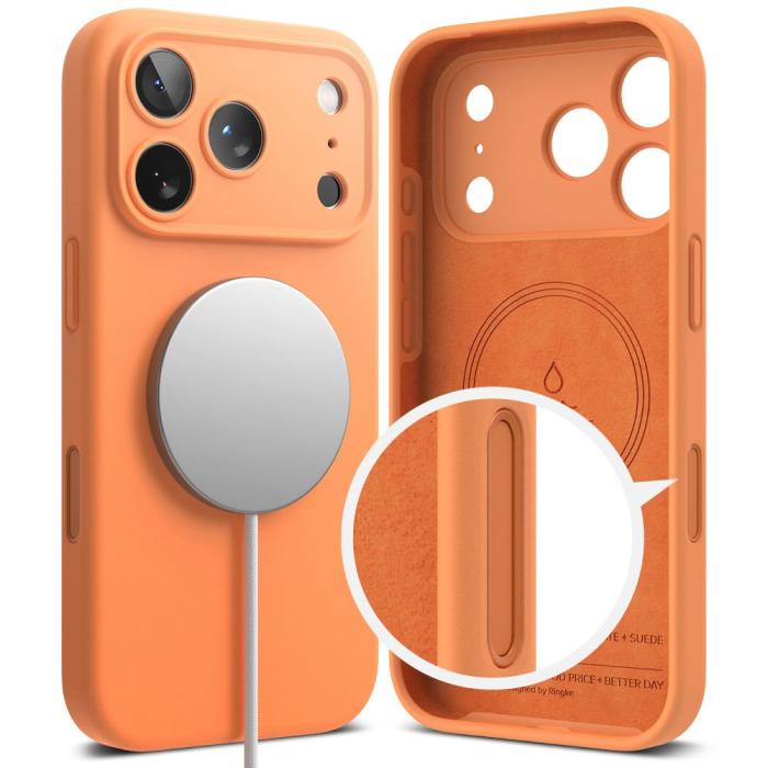 Bild 3, Ringke Ringke iPhone 17 Pro Max Skal MagSafe Silikon Tangerine - Teknikhallen.se