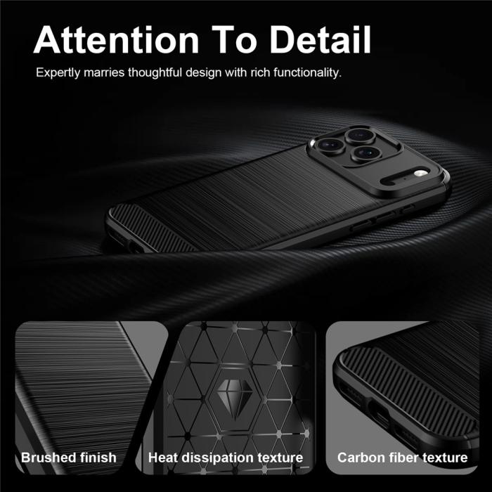 Bild 6,  iPhone 18 Pro / 17 Pro Skal TPU Kolfiber Textur Svart - Teknikhallen.se