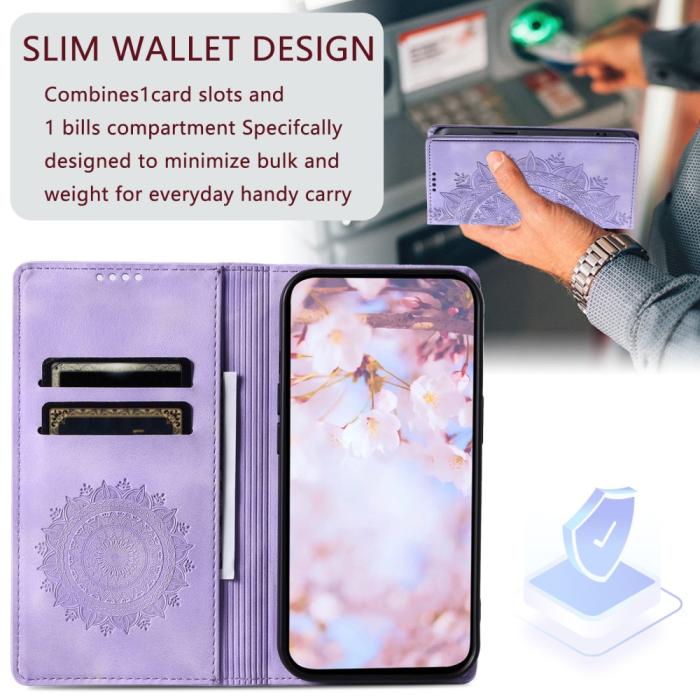 Bild 6,  Xiaomi 14 Fodral Mandala Flip Läder Lila - Teknikhallen.se