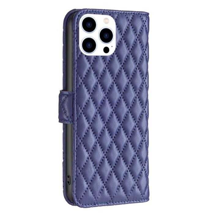 Bild 5,  iPhone 16 Pro Max Fodral Diamond Läder Mörk Blå - Teknikhallen.se