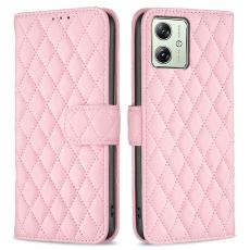  Motorola Moto G54 5G Fodral Diamond L&auml;der Rosa - Teknikhallen.se