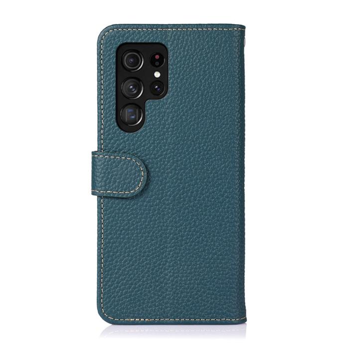 Bild 3, KHAZNEH KHAZNEH Samsung Galaxy S22 Ultra Fodral Litchi Äkta Läder Grön - Teknikhallen.se