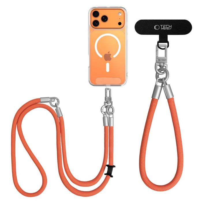 Bild 3, Tech-Protect Tech-Protect Mobilsnöre CrossBody & Wrist Rope Orange - Teknikhallen.se