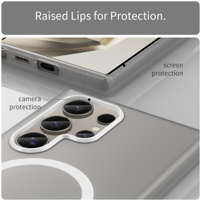 Bild 6,  Samsung Galaxy S23 Ultra Skal MagSafe Slim Matt Vit - Teknikhallen.se