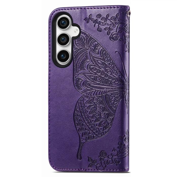 Bild 4,  Samsung Galaxy S23 FE Fodral Fjäril Tryck Lila - Teknikhallen.se