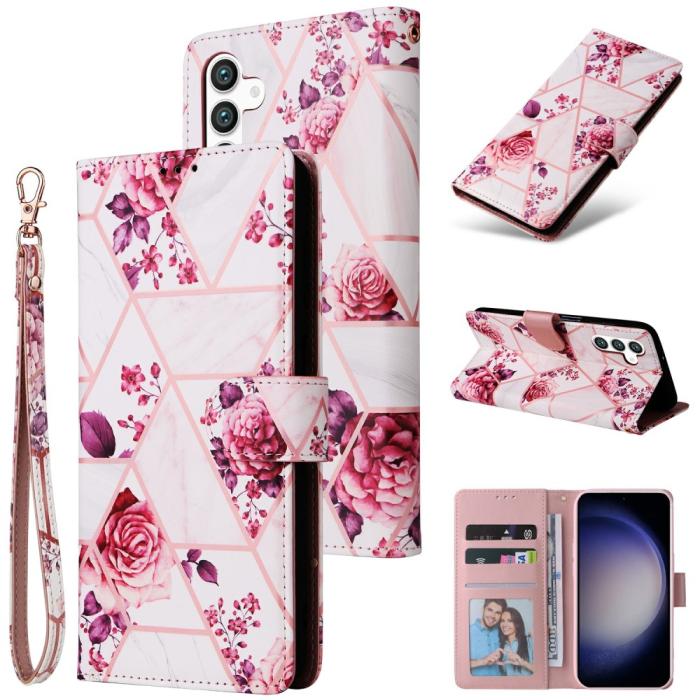 Bild 6,  Samsung Galaxy S25 Fodral Läder Marmor Roséguld - Teknikhallen.se