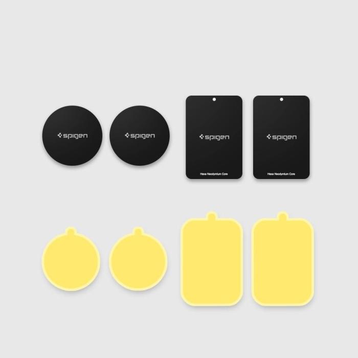 Bild 3, Spigen Spigen 4-PACK Magnetisk Metallplatta Svart - Teknikhallen.se