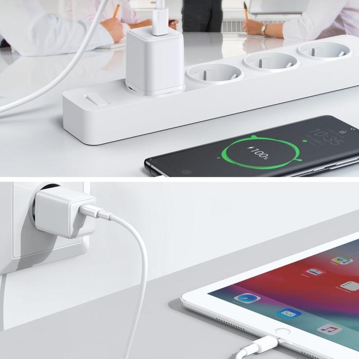 Bild 2, JOYROOM Joyroom 30W PD QC USB-C Väggladdare Vit - Teknikhallen.se