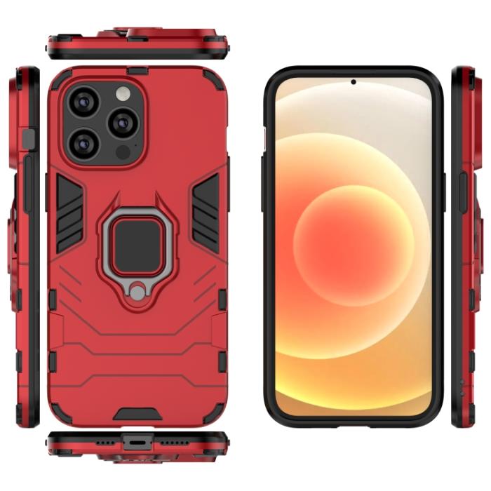 Bild 4,  iPhone 14 Pro Skal Hybrid Ring Röd - Teknikhallen.se