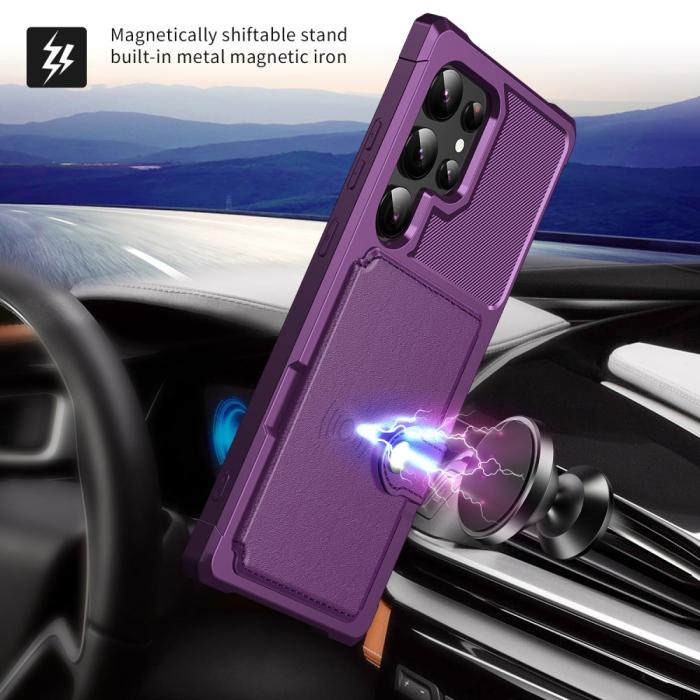 Bild 6,  Galaxy S24 Ultra Skal Med Plånboksfunktion Lila - Teknikhallen.se