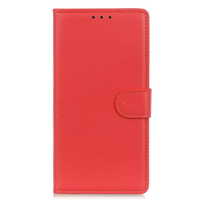 Bild 6,  Motorola Moto G04 4G/G24 4G Litchi Läder Fodral Röd - Teknikhallen.se