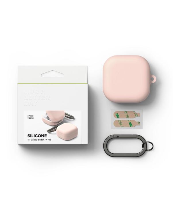 Bild 6, Ringke Ringke Galaxy Buds 4 / 4 Pro Skal Silikon Pink Sand - Teknikhallen.se