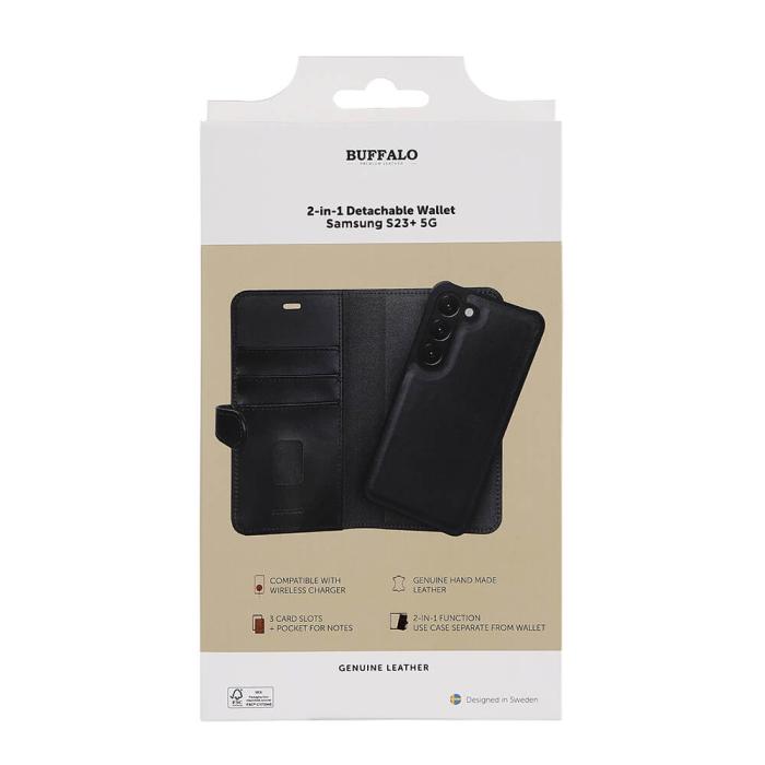 Bild 2, Buffalo Buffalo Samsung Galaxy S23 Plus Fodral 2in1 Magnet / Skal Svart - Teknikhallen.se