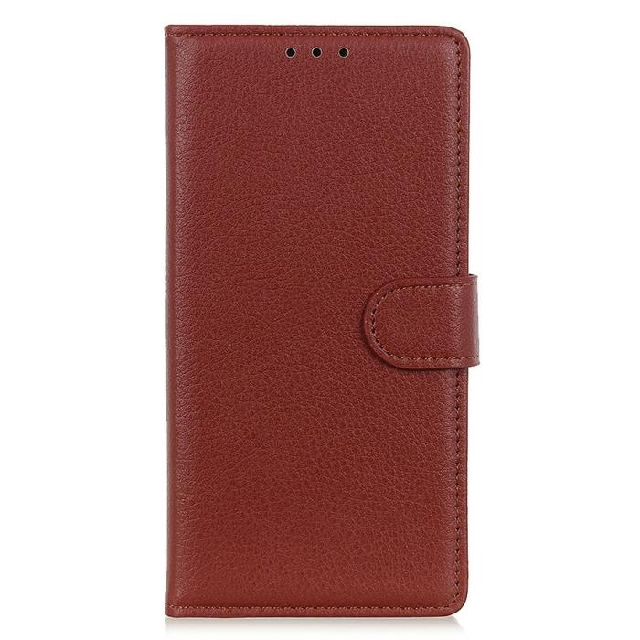 Bild 6,  Samsung Galaxy S26 Fodral Litchi Läder Brun - Teknikhallen.se